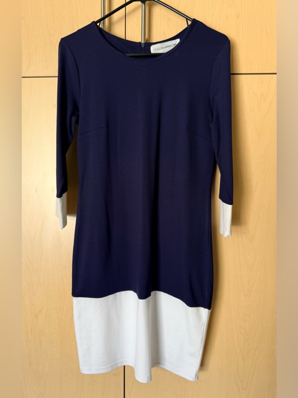 SAG HARBOR Navy Crewneck Shift Dress